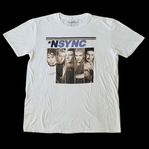 NSync Album Cover White T-shirt Zeeks 2018 Mens Large Justin Timberlake Boy Band